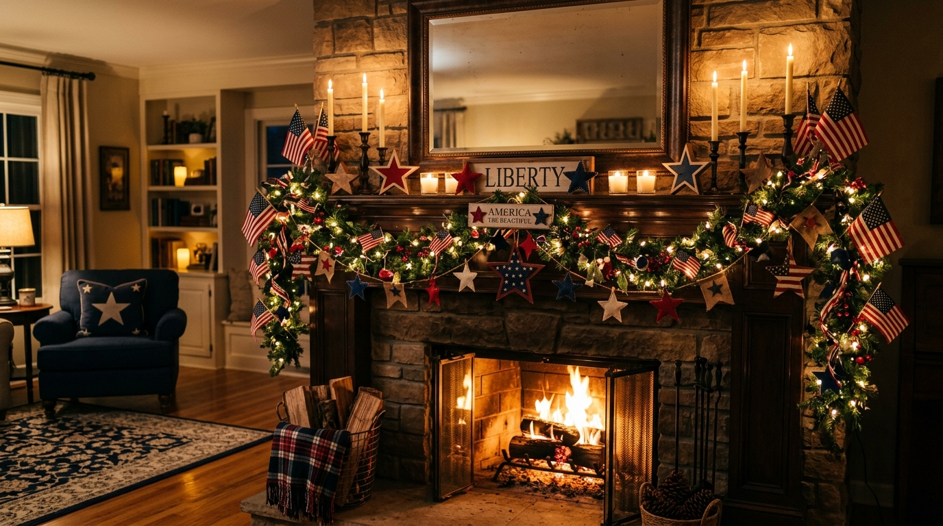 13 Festive 4th of July Mantel Decor Ideas for Patriotic Style